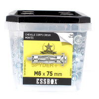 ESSBOX de 30 Chevilles Métalliques à Expansion Qualité Premium 5X75 avec Vis (8 Plots)
