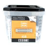ESSBOX de 50 Chevilles Nylon Quadruple Expansion Galaxy 10 (6 Plots)