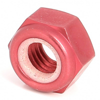Blister de 5 Écrous Nylstop M5 Dural 2030 OA Rouge DIN 985