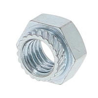 Écrou à Sertir Hexagonal M8 Acier Zingué Blanc