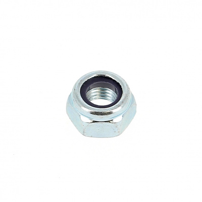 Ecrou Hexagonal Autofreiné Nylstop Pas 125 Acier Z.Blanc